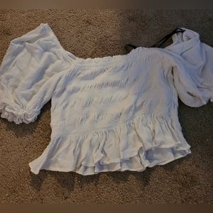Forever 21 white puff sleeve shirt medium